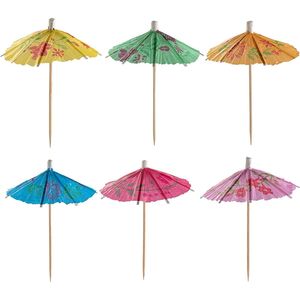 240 parapluies à cocktail et pics à boissons, couleurs tropicales assorties, pour fêtes, cocktails, apéritifs et cure-dents - Product Image 1