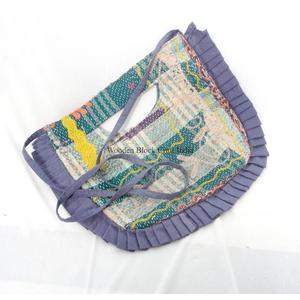 Sac à bandoulière et pochette Kantha pour femme, 100% coton indien, broderie bohème, motif Suzani, fait main, de créateur, pour exposition - Product Image 4