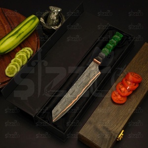 Couteau de chef Kiritsuke en cuivre damas fait main SIZZCO, style japonais, manche en résine, couteau de cuisine, cadeau personnalisé, vente en gros OEM - Product Image 6
