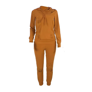 Conjunto Deportivo Informal de Punto para Mujer, de Algodón y Felpa, con Logotipo Personalizado, Proveedor Mayorista de Ropa Deportiva, Traje de Dos Piezas para Correr - Product Image 1