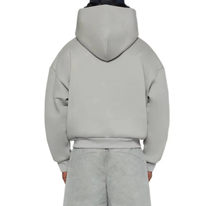 Sudadera con capucha de invierno para hombre, de tejido grueso y pesado, con cremallera completa, forro polar cálido, base sólida y de alta densidad. - Product Image 5