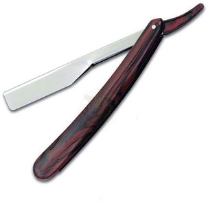 Rasoir professionnel pour hommes multicolores à lame droite avec manche en bois, lame simple pour le rasage - Product Image 2