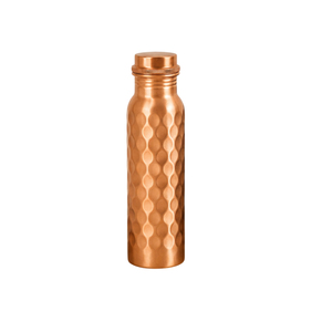 Bouteille d'eau écologique en cuivre pur avec finition martelée, anti-fuite, récipient ayurvédique en cuivre pour la salle de sport, le bureau et les voyages - Product Image 2