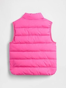 Chaleco acolchado rosa para mujer con cuello alto y cierre de cremallera, ropa exterior informal - Product Image 5