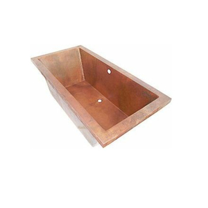 Bañera Rectangular Moderna de Cobre Puro Forjado a Mano, Bañera de Inmersión Empotrable, Artículos Sanitarios de Latón Antiguo para Baño, para Hotel o Villa - Product Image 1