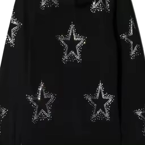 Sudadera con Capucha para Hombre, Elegante, con Pedrería, 100% Algodón, Tejido Suave y Cómodo para Invierno, Diseño Brillante, Ropa Casual de Calle para Fiestas - Product Image 3