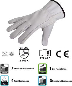 Gants de travail en cuir pleine fleur avec pouce Keystone, gants de conduite de sécurité, adhérence élastique, résistance aux coupures - Product Image 3
