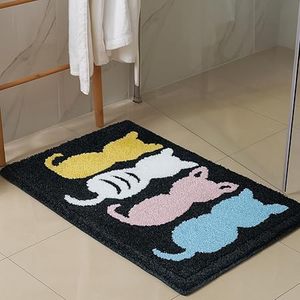 Tapis de salle de bain personnalisés, extra doux et absorbants, en microfibre, antidérapants, lavables en machine, séchage rapide, tapis de bain shaggy - Product Image 1