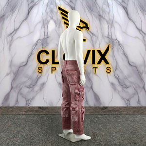 CLOVIX SPORTS Jeans Cargo de Mezclilla para Hombre, Talla Grande, Azul Lavado, Multibolsillos, Estilo Urbano, Corte Holgado, Pantalones Personalizados al por Mayor - Product Image 2