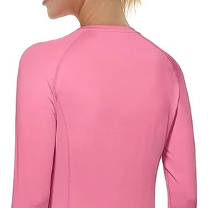 Haut de sport sans coutures pour femme à manches longues, anti-transpiration, pour yoga, protection anti-UV, ajustement moulant, couche de base de compression - Product Image 2