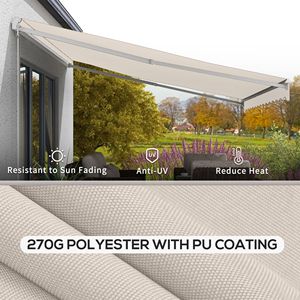 Toldo Retráctil Eléctrico de 16FT X 10FT, Color Crema, con Control Remoto y Manivela Plegable para Terraza - Product Image 5