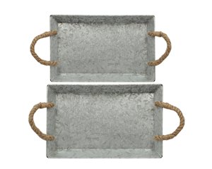 Bandeja de Servicio de Metal Galvanizado Hecha a Mano, Diseño Artesanal, Acabado Pulido, Duradera, de Lujo, Ornamentada, para Exportación - Product Image 4