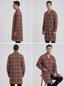 Summer <b>Night</b> Men Flannel <b>Shirt</b> Sleepwear Soft Sleep Long <b>Shirt</b> Men's <b>Button</b> <b>Up</b> Casual Wear Plaid <b>Shirt</b> Mens - Product Image 2