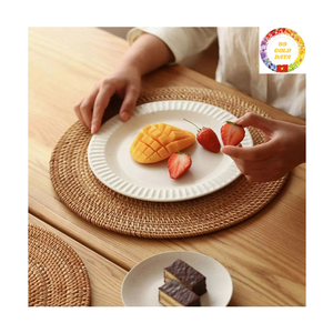 Natural Rattan Placemat for Home Decor | Boho Table Styling | Woven Charger <b>Plate</b> OEM - Product Image 1