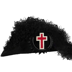 Venta al por mayor 2025: Gorro de caballería templaria de calidad premium con plumas negras, servicio OEM y MOQ - Product Image 1