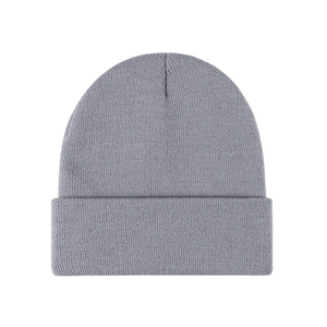Gorro de Punto Gris Unisex ODM OEM, 100% Acrílico, Color Sólido, Gorro Casual de Invierno para Adultos, 56-58CM - Product Image 1