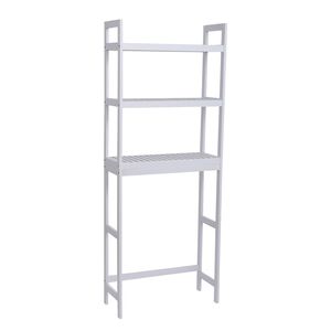 Mobiletto portaoggetti da bagno a 3 livelli in bambù con ripiani regolabili, multifunzionale e autoportante - Product Image 5
