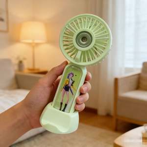 Ventilador de mano personalizado para chicas, venta al por mayor directa de fábrica, 500mAh, 3 velocidades, ¡gran oferta! - Product Image 4
