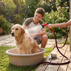 Tuyau d'arrosage extensible haute résistance 300 PSI, super résistant et durable, résistance à la pression de l'eau jusqu'à 300 PSI pour l'irrigation des jardins - Product Image 1