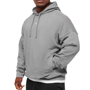 เสื้อฮู้ดดี้ผู้ชายสีเทาชาร์โคลทรงโอเวอร์ไซส์ ผ้าฟลีซหนานุ่ม สวมใส่สบาย สไตล์ลำลองแนวสตรีทแวร์ - Product Image 4