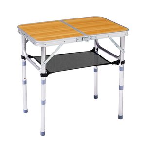 Tavolo Pieghevole da Esterno in Alluminio da 60 cm, Regolabile a 3 Altezze, Portatile e Leggero con Base a Cavalletto - Product Image 1