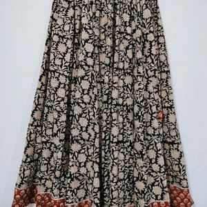Falda con estampado de bloques, falda de algodón hecha a mano, falda tradicional con estampado de bloques, falda estampada de verano para mujer, regalo para ella - Product Image 1
