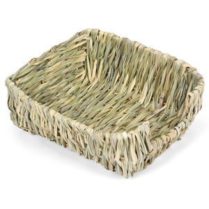 Natural plant fiber rectangular <b>bed</b> house grass house rabit active <b>nesting</b> shelter organic chewable toy rabbits guinea pig - Product Image 1