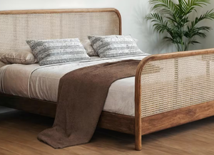 Solid Mahogany Midcentury Modern Platform Bed in California King Size with Excellent Finish for Bedroom Set & Home Furniture - Product Image 6