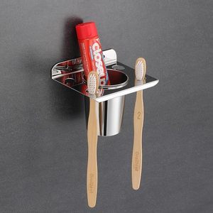 Stainless Steel <b>Wall</b> Mount Toothpaste <b>Toothbrush</b> <b>Holder</b> for Bathroom Custom Logo Bathroom Accessories - Product Image 3