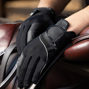 Gants d'équitation antidérapants en cuir synthétique, dos en tissu Soft Shell, pour toutes les saisons - Product Image 3