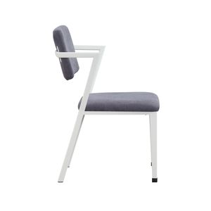 Sedia da Ufficio Industriale in Tessuto Grigio con Finitura Bianca - Product Image 5