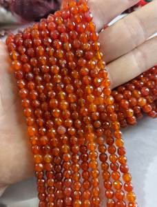 Cuentas de ágata naranja facetadas de piedra natural para pulseras y fabricación de joyería DIY - Product Image 4