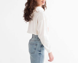 Sudadera Corta con Capucha Ajustable para Mujer, 100% Algodón, Tejido Suave y Cómodo para Invierno, Ropa Casual, Deportiva y Urbana - Product Image 5