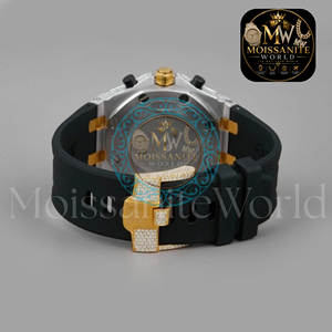 Moissanite <b>Black</b> Rubber Band <b>Watch</b> Smart Number Dial <b>Watches</b> for Export Sale Hip Hop Diamond <b>Watch</b> Birthday Gift For <b>Men's</b> <b>Watch</b> - Product Image 2