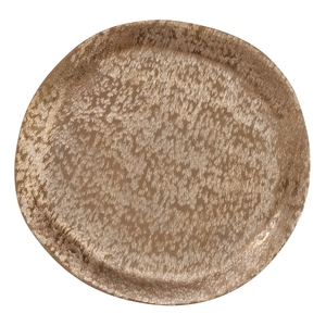 Assiette de service ronde en aluminium argenté avec texture craquelée vieillie pour la restauration et la décoration de table rustique - Product Image 1