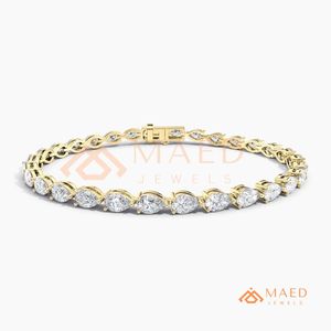 18K Gold Plated Pear Cut Moissanite Tennis Bracelet For Women Luxury Fashion Jewelry Wedding <b>Gift</b> Design - Product Image 6