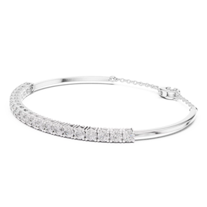 TRENDY LAB GROWN CUT DIAMOND RHODIUM PLATED LUXURY CERTIFIED TENNIS BRACELET SET 18KT WHITE GOLD <b>GIFTING</b> PARTY WEDDING DAILY - Product Image 1