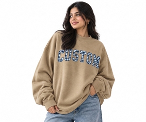 Sudadera Oversize de Cuello Alto para Mujer, de Algodón Afelpado, Hombros Caídos, Ajuste Relajado, Manga Larga, Proveedor de Fábrica - Product Image 1