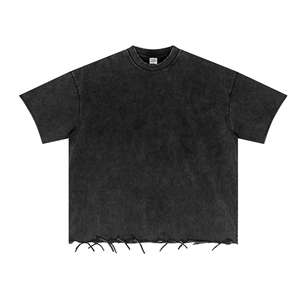 T-shirt en coton vieilli personnalisé 310G, décontracté, à manches courtes, effet délavé, streetwear, avec logo pour homme - Product Image 6