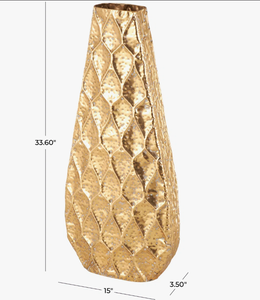 Florero de metal dorado de alta calidad superior Último diseño Venta caliente Floreros y macetas vintage a bajo precio - Product Image 3