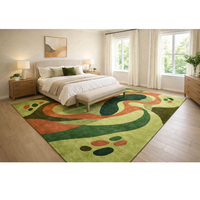 Tapis et carpettes 100% laine tuftés à la main, doux, adaptés aux animaux domestiques, motif floral, design moderne pour la maison, la salle à manger, le bureau