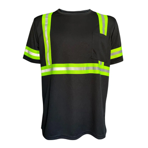 High Visibility Reflective Polyester/Cotton <b>Silk</b> Screen Printed Safety T-Shirt Short Sleeve Workwear Uniform Pocket Tee Men's - Product Image 5