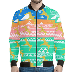 Chaqueta Bomber Ligera y Ecológica de Poliéster 100% con Estampado de Aves Marinas Hawaianas de las Islas Polinesias para Hombre, Personalizable con Logotipo - Product Image 6