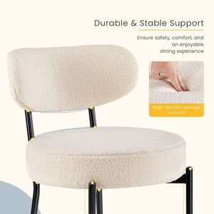Mid Century Modern <b>Dining</b> <b>Chairs</b> <b>Set</b> <b>of</b> <b>2</b> Upholstered Curved Backrest Black Kitchen Vanity Living Room <b>Chairs</b> - Product Image 5