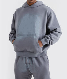 Conjunto Deportivo Cortavientos con Diseño Sólido Lavado Ácido, Sudadera con Capucha y Pantalones, Venta al por Mayor, Chándal Unisex de Poliéster para Entrenamiento - Product Image 6