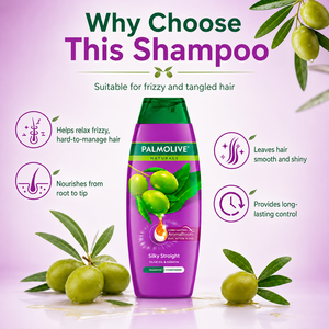 Shampoo Palmolive Naturals Silky Straight à l'huile d'olive et à la kératine 180 ml |   Lisseur et lisseur chauffant 2-en-1 - Product Image 3