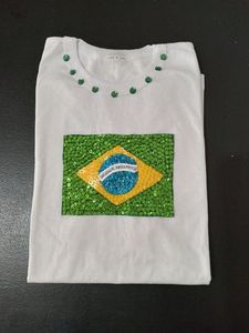 Miu Letter <b>Beaded</b> Embroidery Cotton Tank <b>Top</b> For Women Sleeveless Summer Ribbed Vest Scoop Neck Casual Fashion Apparel Shirt - Product Image 2