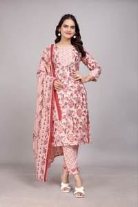 OFFRE SPÉCIALE ÉTÉ NOUVELLE COLLECTION SALWAR KAMEEZ EN TROIS PIÈCES AVEC TISSU IMPRIMÉ EN SLUB POURPRE, SÉCHAGE RAPIDE, CUTTAGE REGULIER POUR FEMMES - Product Image 4
