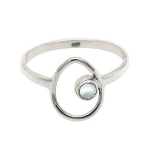 แหวนดีไซน์ไข่เปิดสไตล์โบฮีเมียนทำจากเงินแท้ 925 ประดับมุกทรงกลมเจียระไนสวยงาม ขายดี - Product Image 1