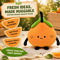 Op maat gemaakte pluche speelgoedfabrikant 10cm schattig oranje fruitpop OEM ODM voor groothandelsgeschenken en retail